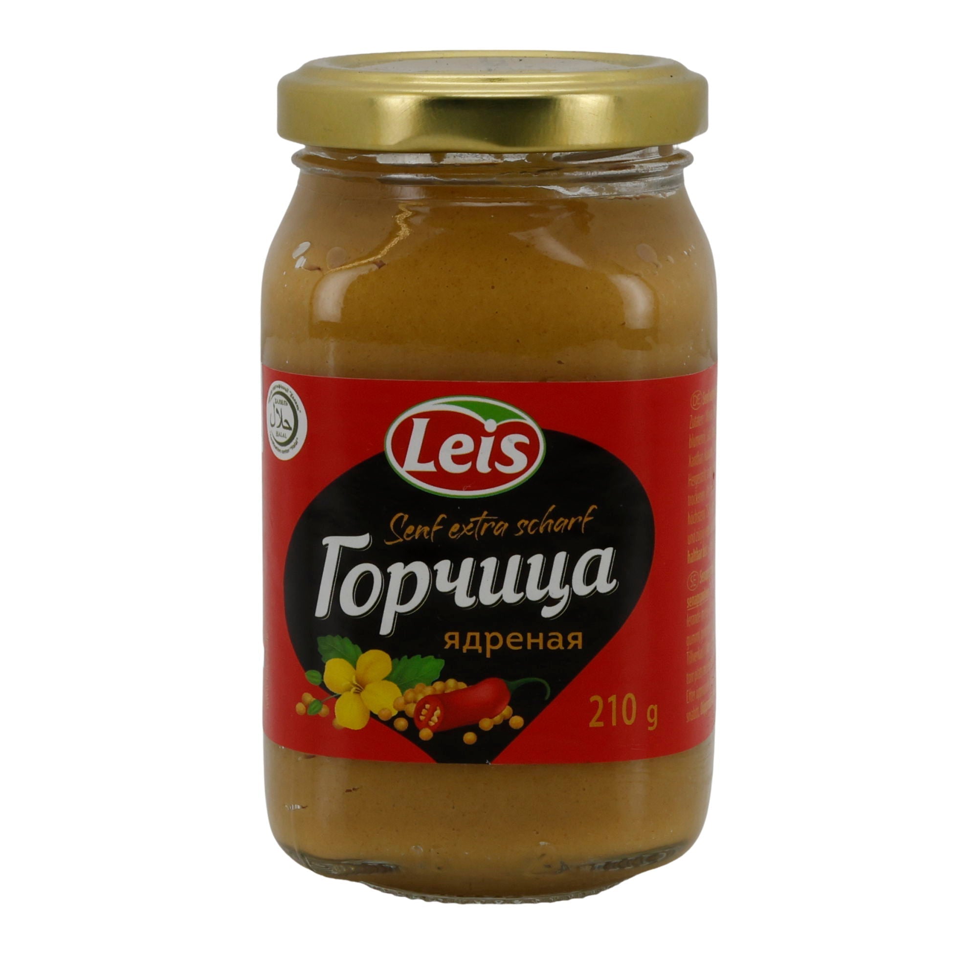 Leis | Senf extra scharf | Würzig-pikanter Tafelsenf im Glas | 210 g LEIS